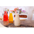 Haonai clear glass drink cup ice Orange bottle lemon beverage milk wide mouth juice glass bottle